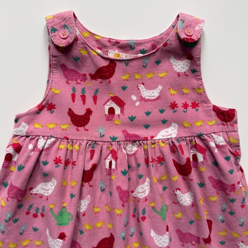 Baby Boden Girls Farm Animal Cord Pinnie Dress - Size 12-18M - Picture 2 of 16